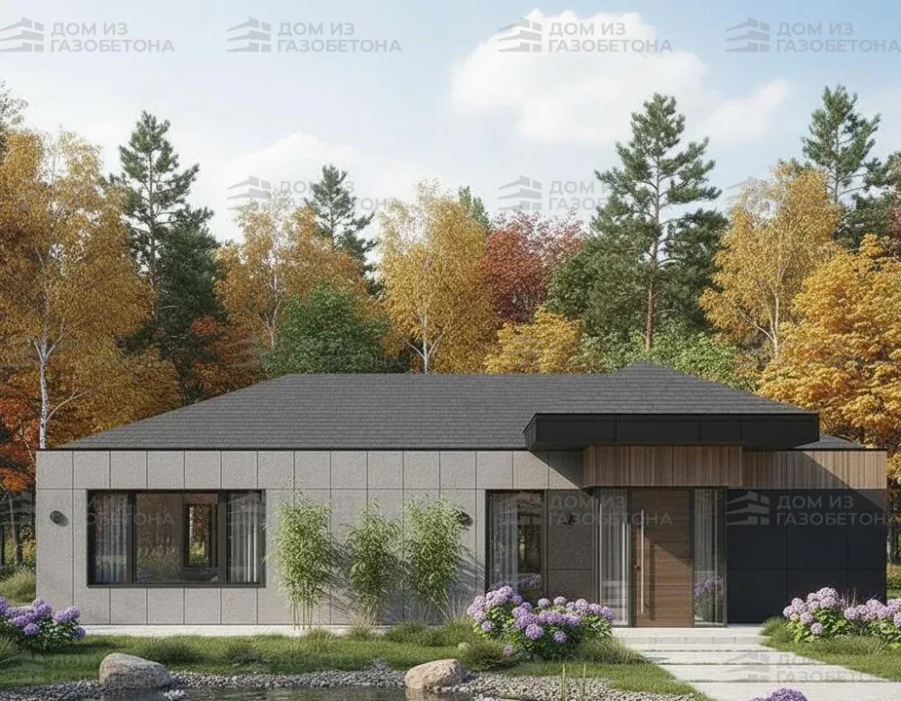 Проект Одноэтажный дом 35 на 13, 343 м2