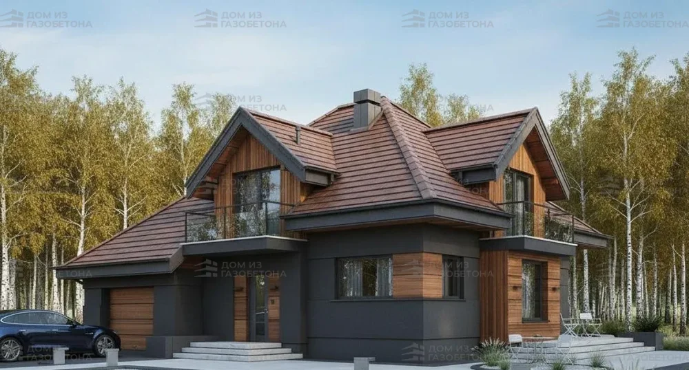 Проект Двухэтажный дом 14 на 11, 159 м2