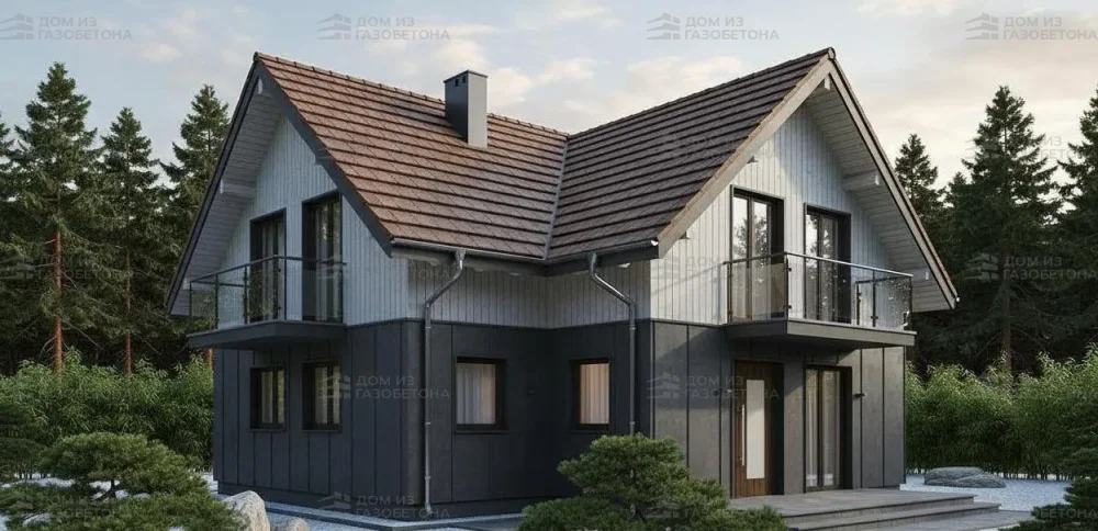 Проект Двухэтажный дом 14 на 11, 183 м2