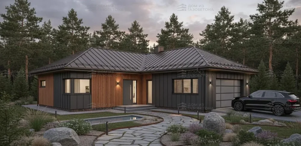 Проект Одноэтажный дом 15 на 19, 183 м2