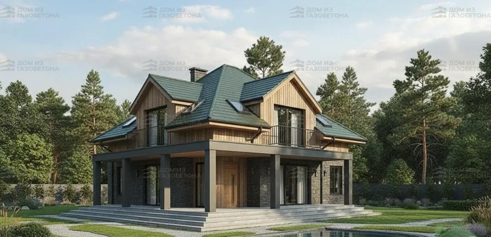 Проект Двухэтажный дом 17 на 13, 259 м2