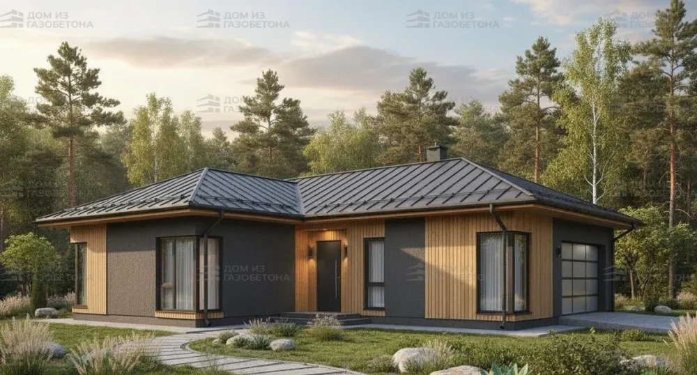 Проект Одноэтажный дом 15 на 17, 158 м2