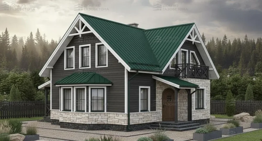 Проект Двухэтажный дом 11 на 9, 123 м2